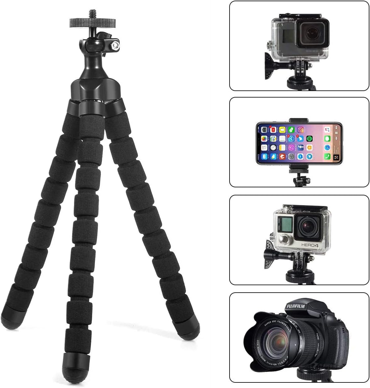 Mini Tabletop & Travel Tripods for Smartphone Phone Camera with Phone Mount 55Mm-85Mm Lightweight Cellphone Stand