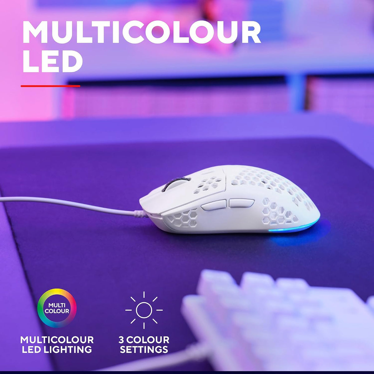 Helox USB White Gaming Mouse Superlight 65G