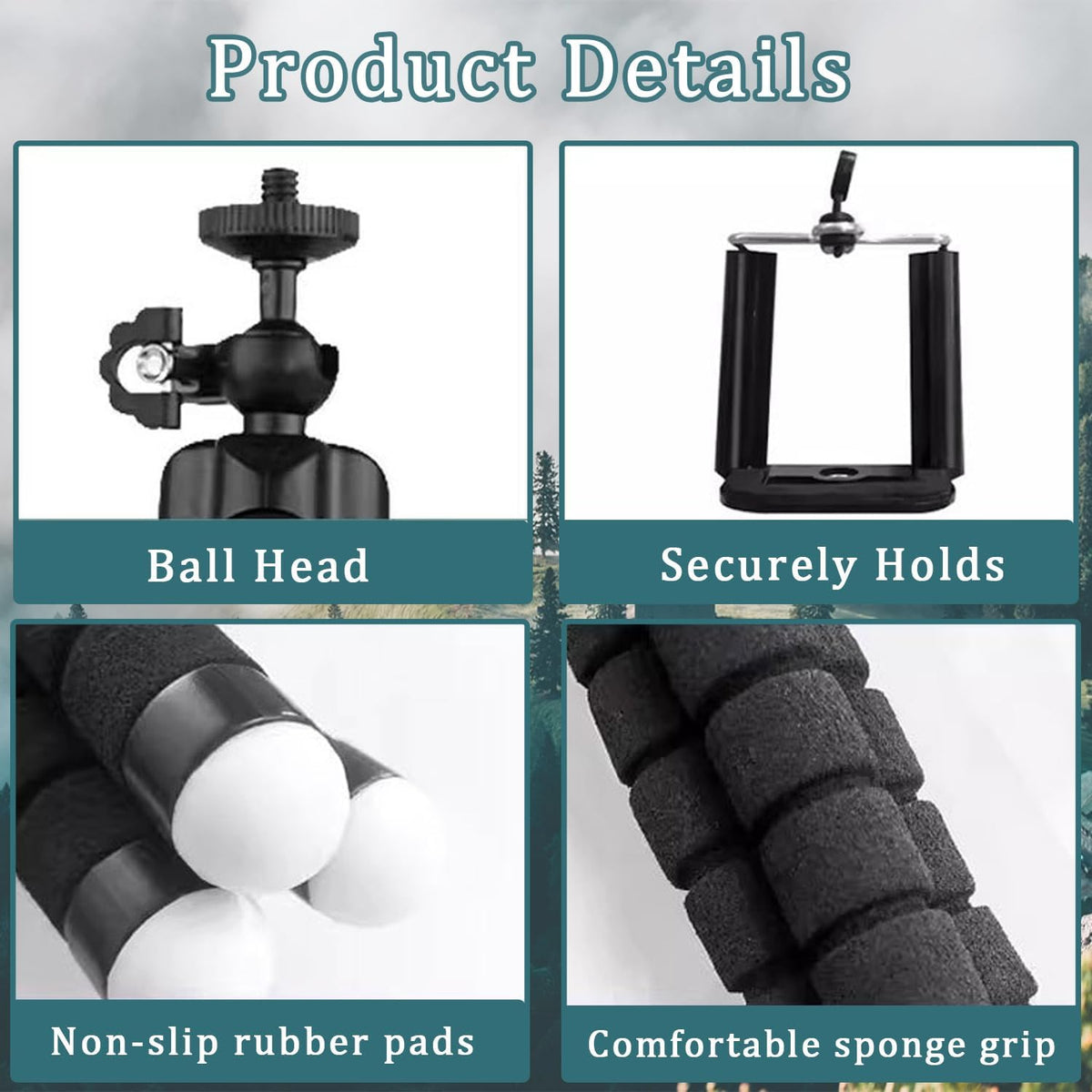 Mini Tabletop & Travel Tripods for Smartphone Phone Camera with Phone Mount 55Mm-85Mm Lightweight Cellphone Stand